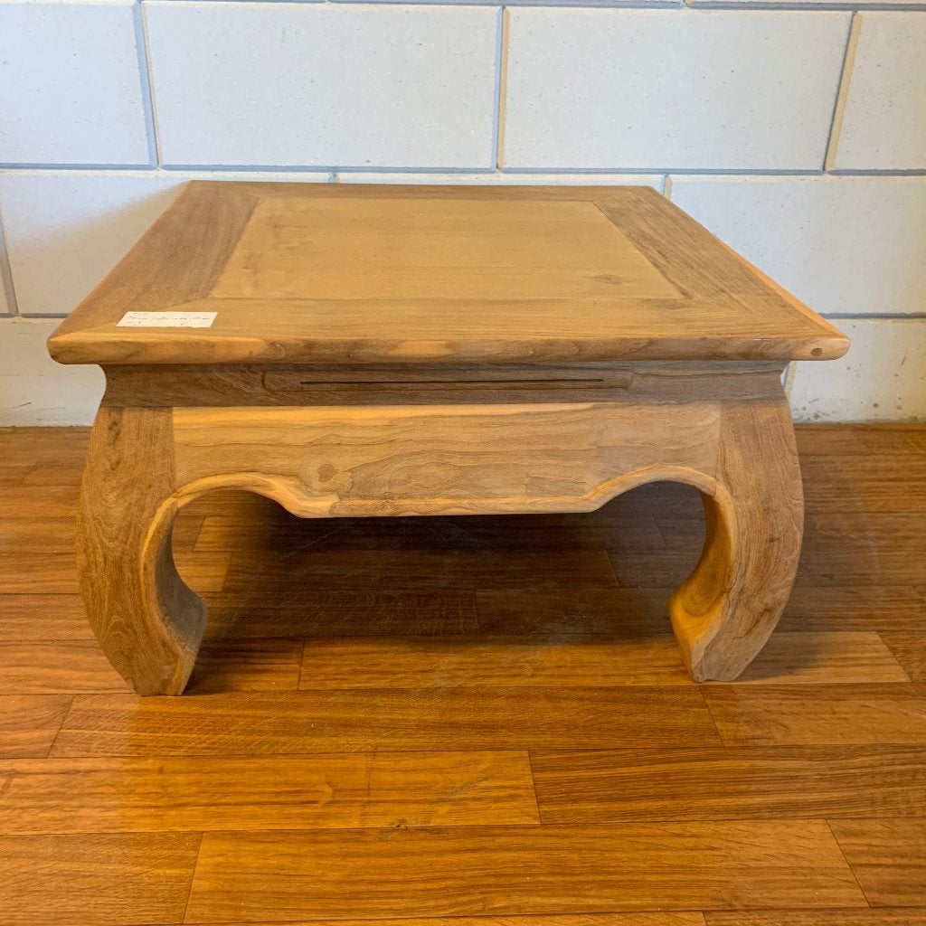 opium salontafel - 60 x 60 cm - teak - Gratis bezorgd, TTM Wonen, Meubels – (Perzische) Tapijten en Woonaccessoires, 50 tot 100 cm