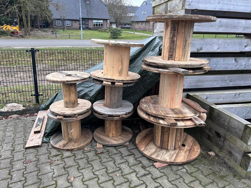 Houten kabelhaspel diverse afmetingen, Doe-het-zelf en Verbouw, Hout en Planken, Ophalen, Gebruikt, 25 tot 50 mm, Plank