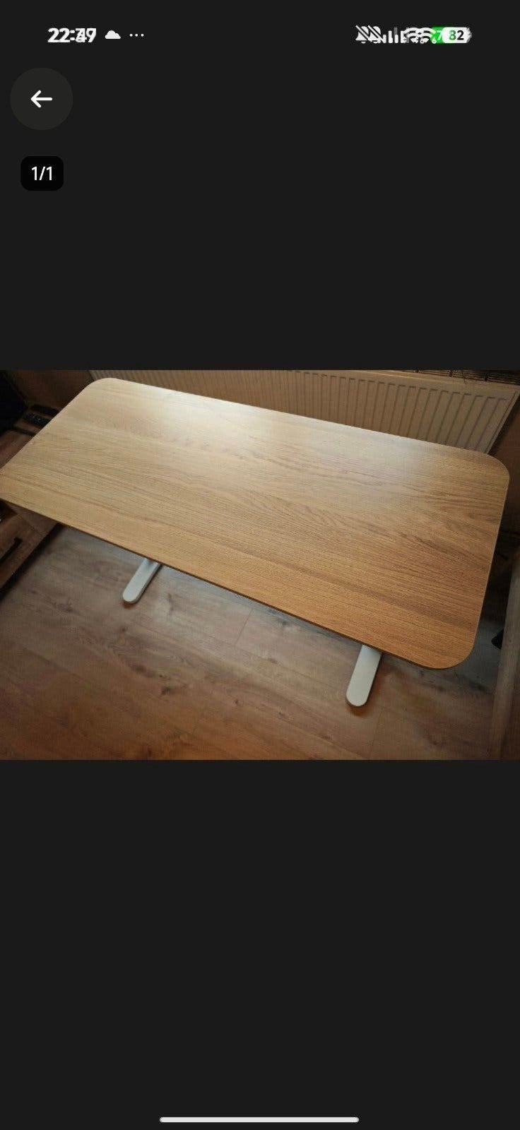 ikea bureau 140x60 hoogte verstelbaar, Ophalen, Zo goed als nieuw