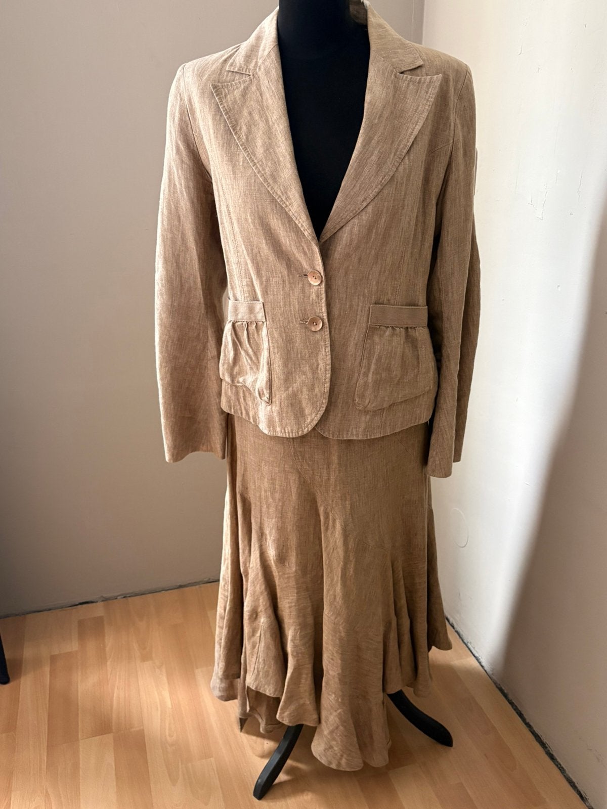 Summum mooi linnen set blazer & lange rok mt 42 ZGAN, Ophalen of Verzenden, Zo goed als nieuw, Maat 42/44 (L)