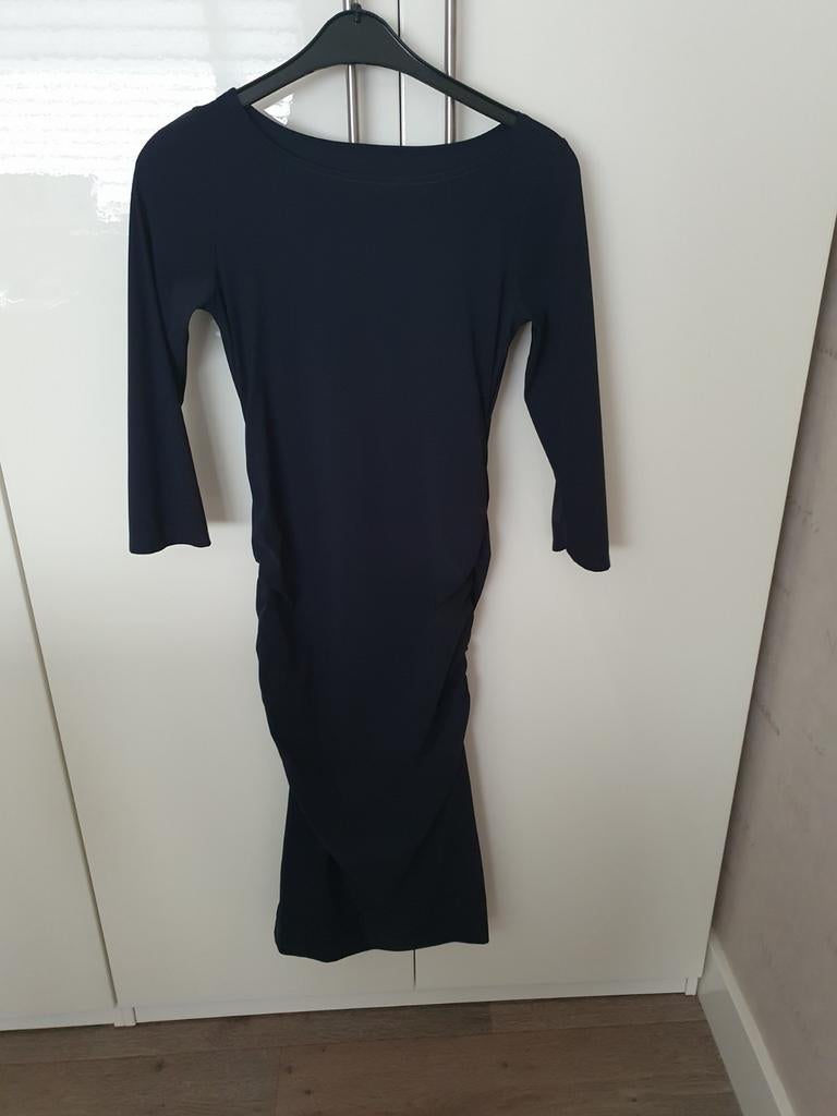 Donkerblauwe MOQ jurk maat S, Kleding | Dames, Jurken, Maat 38/40 (M), Blauw, Ophalen of Verzenden, Zo goed als nieuw