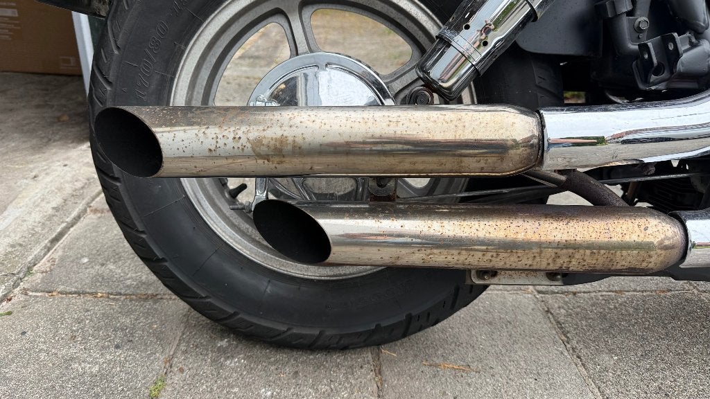2 rvs einddempers honda shadow vt1100c 1989, gebruikt, Ophalen of Verzenden, Gebruikt