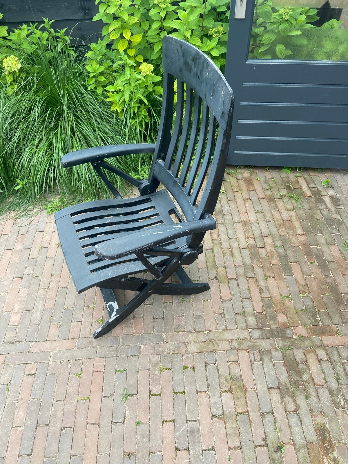 2 kunststof tuinstoelen, inklapbaar en verstelbaar, Tuin en Terras, Ophalen, Gebruikt, Kunststof, Inklapbaar