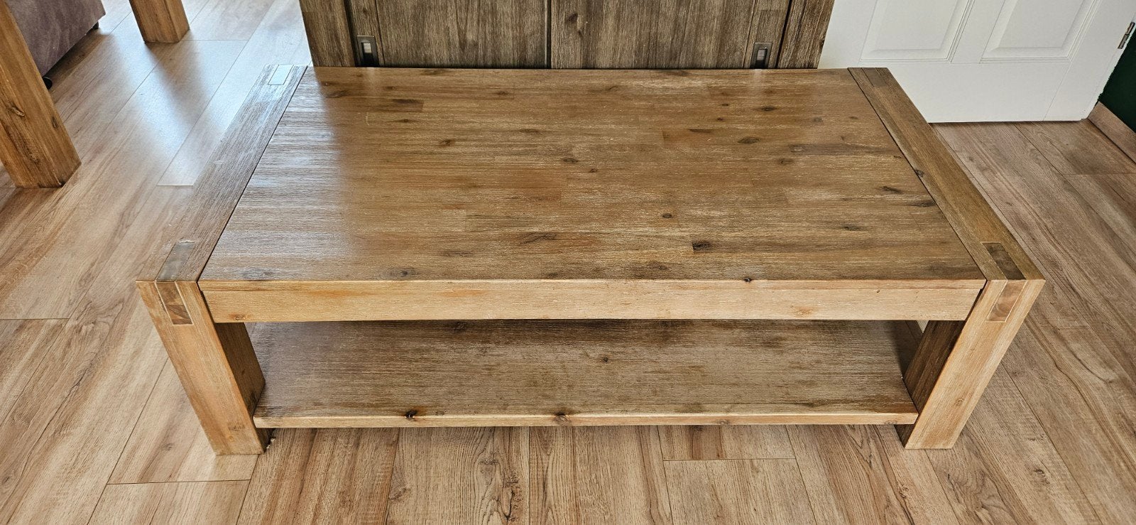 Pronto Salzburg accacia houten salontafel, Huis en Inrichting, Tafels | Salontafels, Ophalen, Gebruikt, 100 tot 150 cm, Salzburg