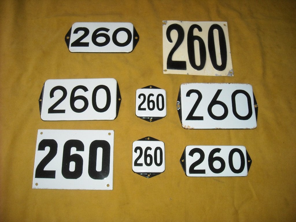 oud emaille huisnummer 260 ook 261 262 263 264 265 266 267, Ophalen of Verzenden