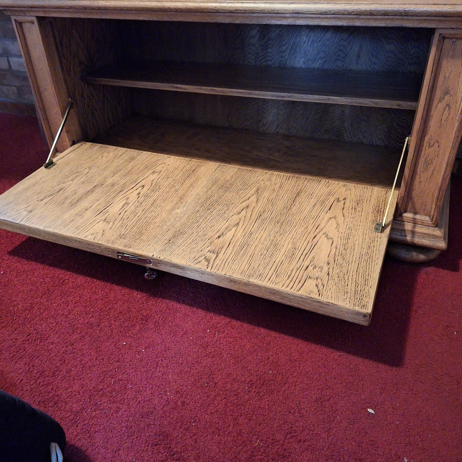 Eiken tv meubel met klepdeur - 45x110x53cm, Ophalen, Gebruikt