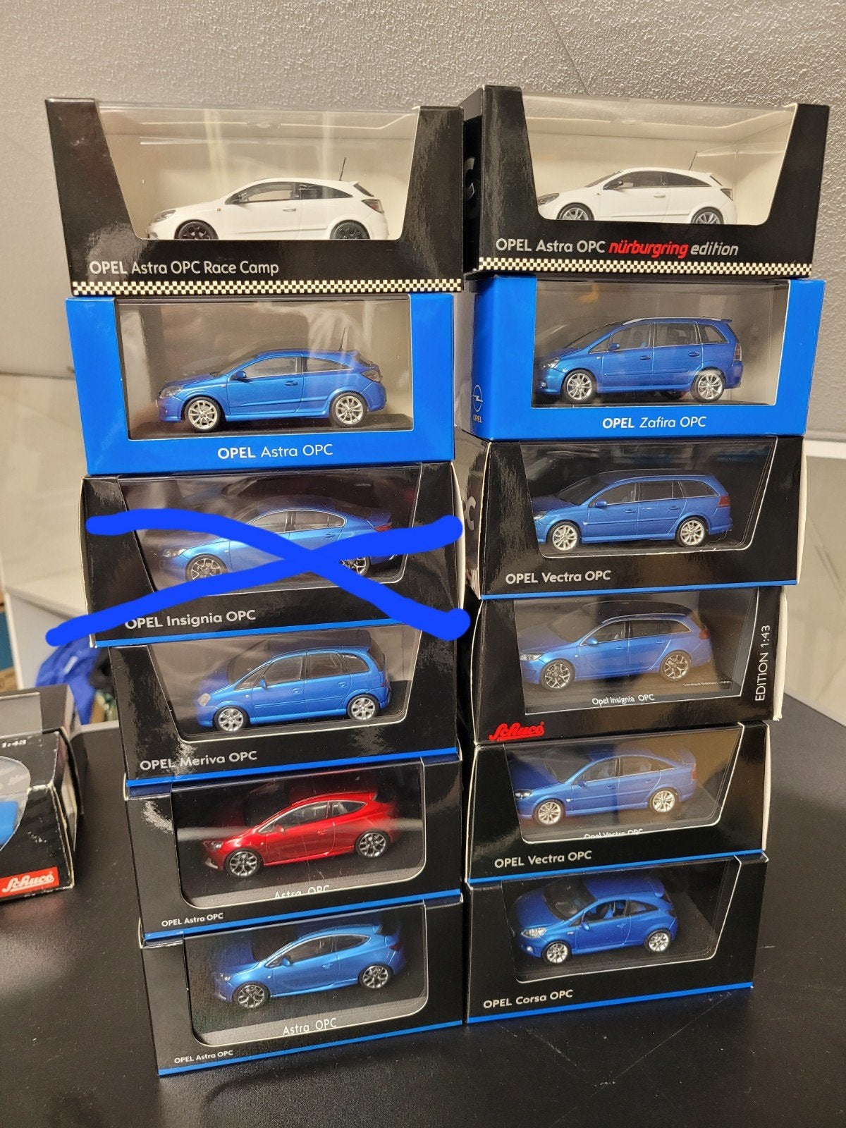 Complete set opel opc modellen minichamps/schuco, Hobby en Vrije tijd, Modelauto's | 1:43, Ophalen of Verzenden, Auto, MiniChamps