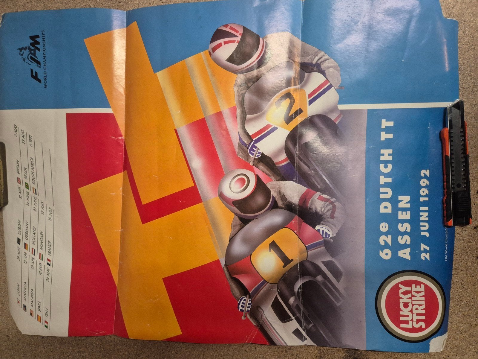 TT Assen Poster - 60e Dutch TT 1990, Ophalen of Verzenden, Sport, A1 t/m A3, Rechthoekig Staand