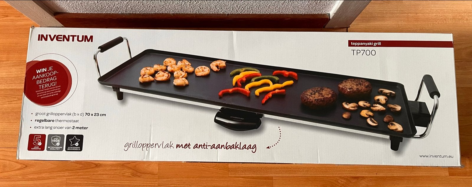 Inventum Teppanyaki Grill TP700 - Nieuw in doos, Witgoed en Apparatuur, Grillplaten, Ophalen, Nieuw, Tafelgrill