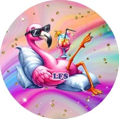 L1485 icing frosting flamingo 18cm eetbare taart print top, Ophalen of Verzenden, Nieuw, Cupcakes, Versiering