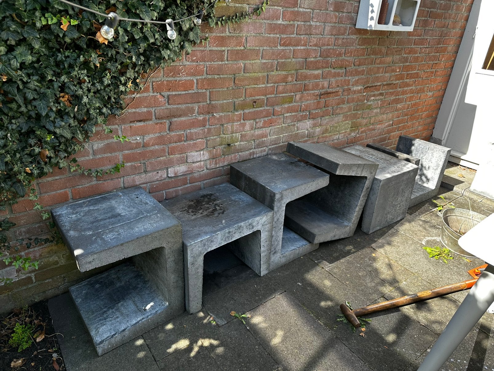 GRATIS U-elementen antraciet 40x40x50, Tuin en Terras, Ophalen, Gebruikt