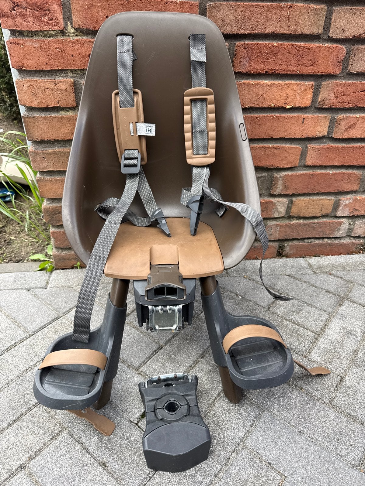 Urban Iki fietsstoeltje voorop - Bruin, Ophalen, Voorzitje, 0 t/m 13 kg, Gebruikt