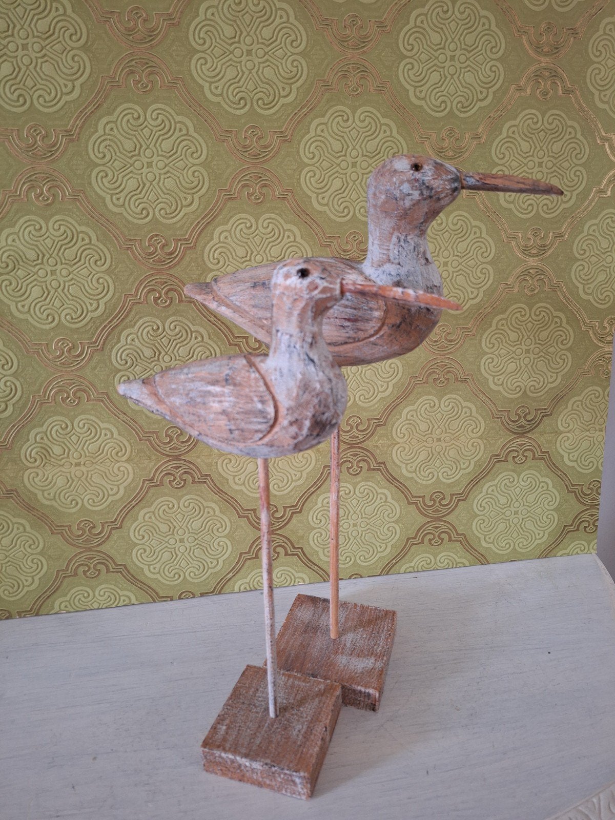 houten vogels op stok- deco, Ophalen of Verzenden
