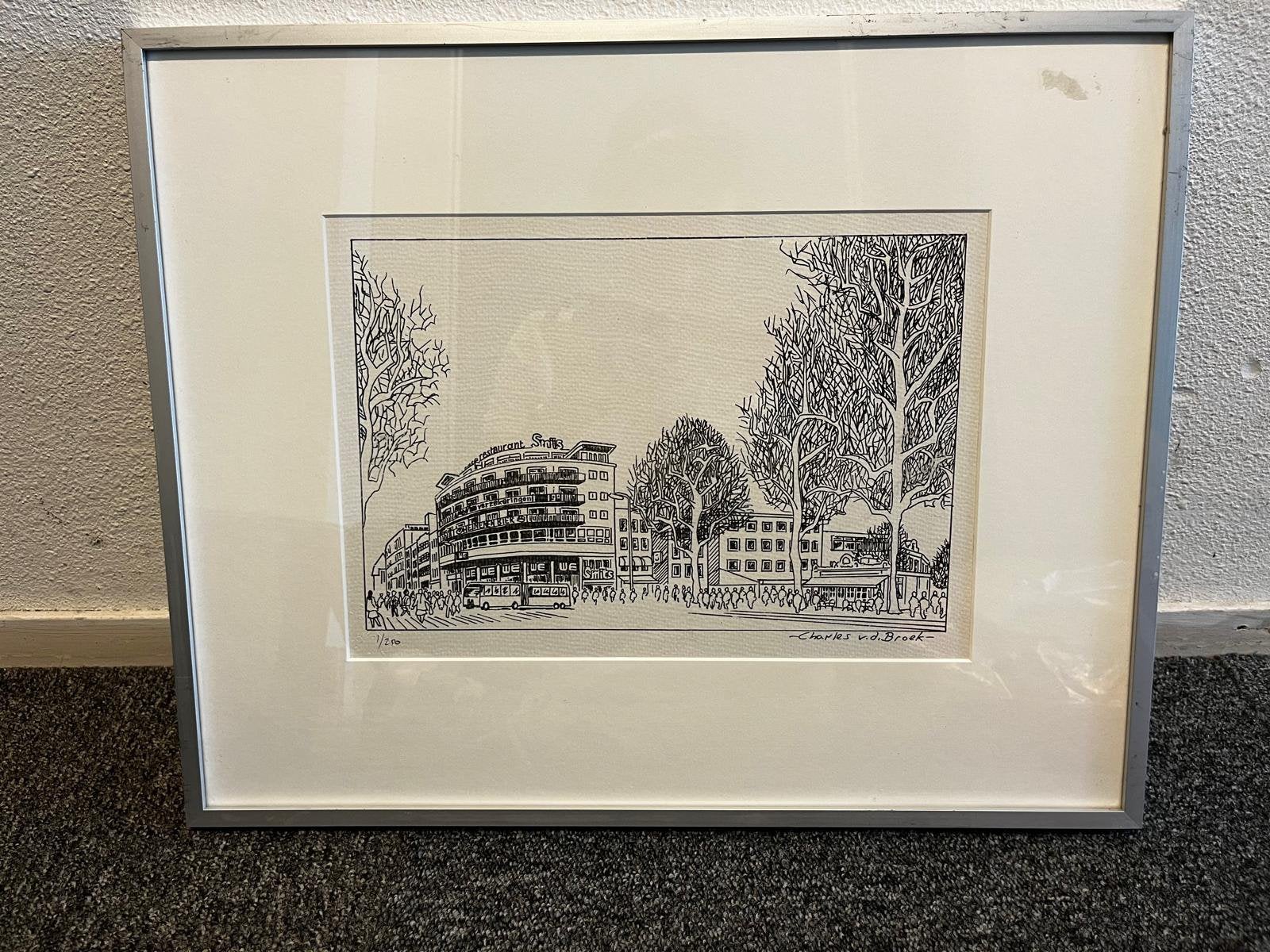 Charles vd Broek Utrecht teken schilderij, Antiek en Kunst, Ophalen, Overige stijlen, Overige technieken, Overige ondergronden