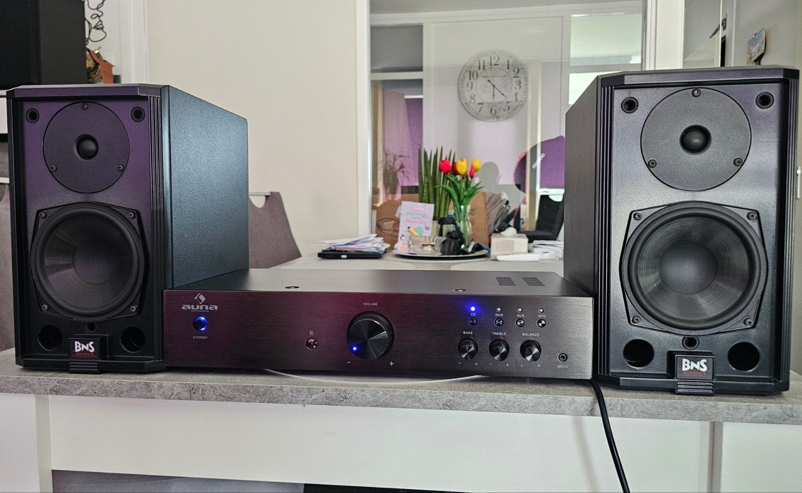 Auna AV2-CD508 versterker + BNS Advance A-20 Stereo Set, Ophalen