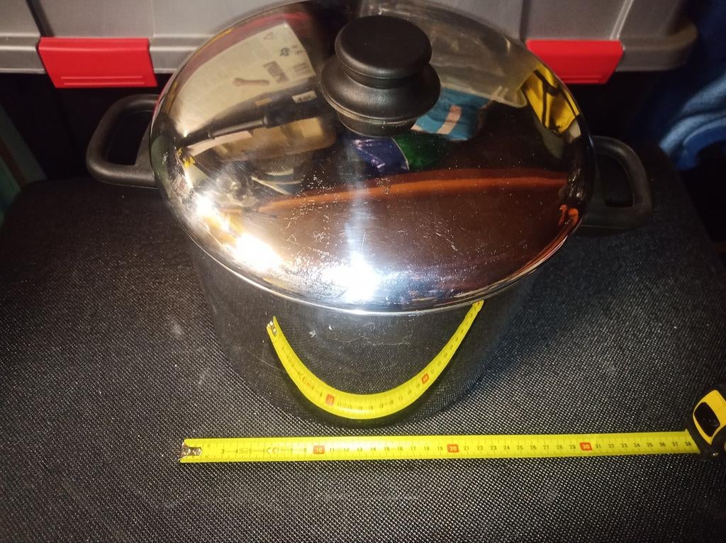 Grote RVS Kookpan - 10 Liter Inhoud, Ophalen, Gebruikt, Rvs, Kookpan of Snelkookpan