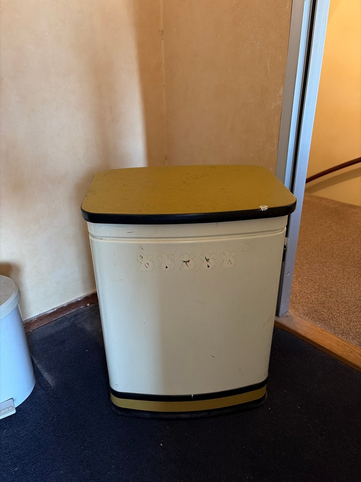 Vintage Brabantia wasmand - Crème/Geel, Ophalen