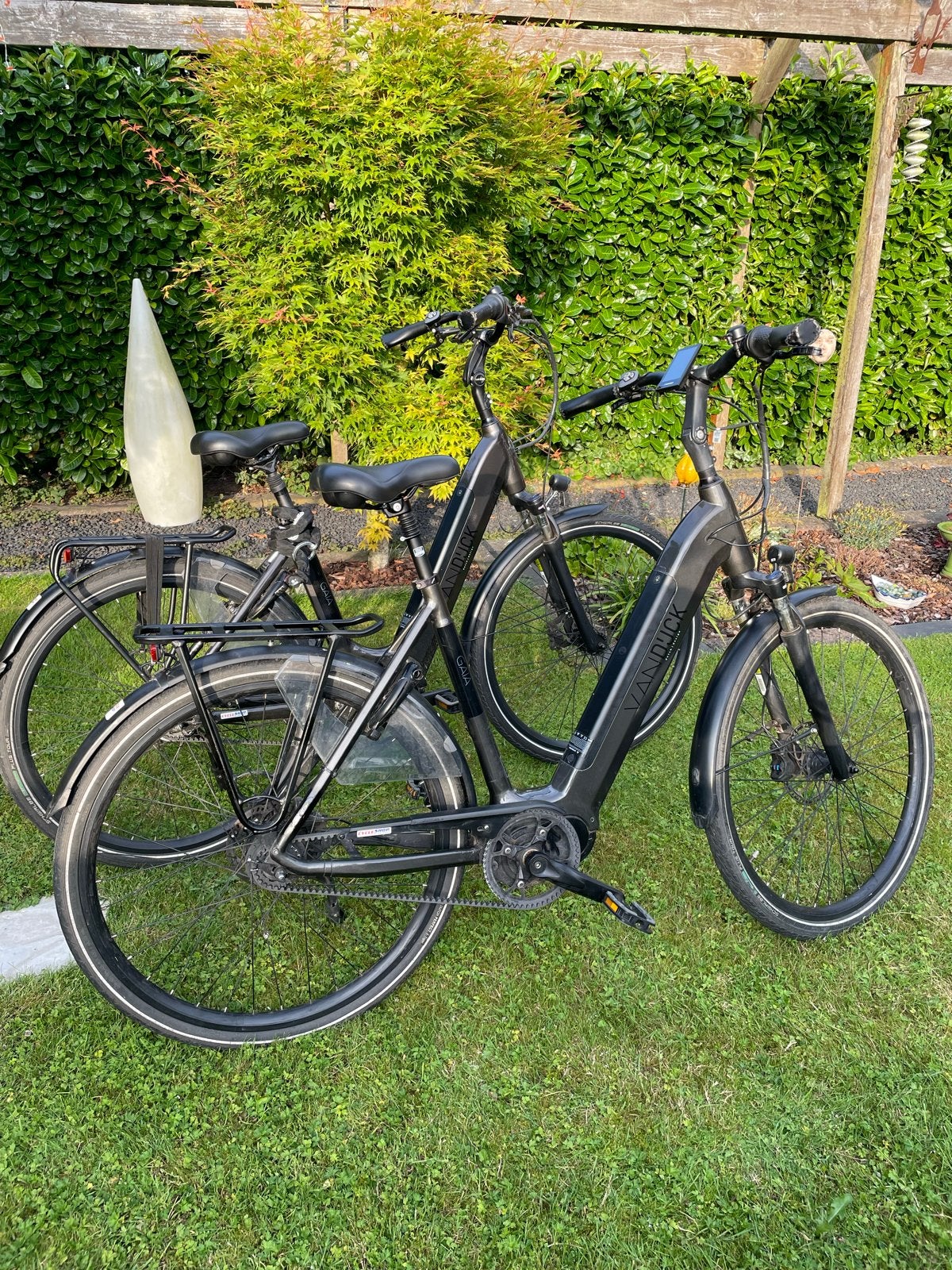 2 VanDijck Gaia dames E-bike met riem en extra grote accu, Zo goed als nieuw, 51 tot 55 cm, 50 km per accu of meer, Ophalen