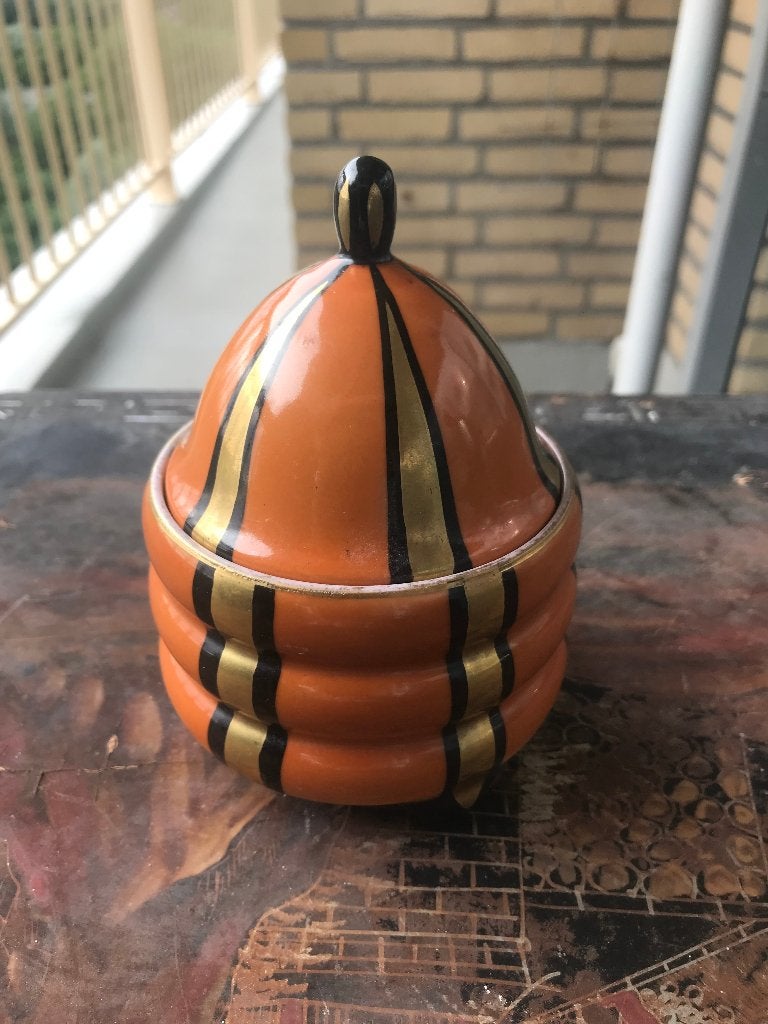 duits saksisch porselein honing potje art deco, Ophalen of Verzenden
