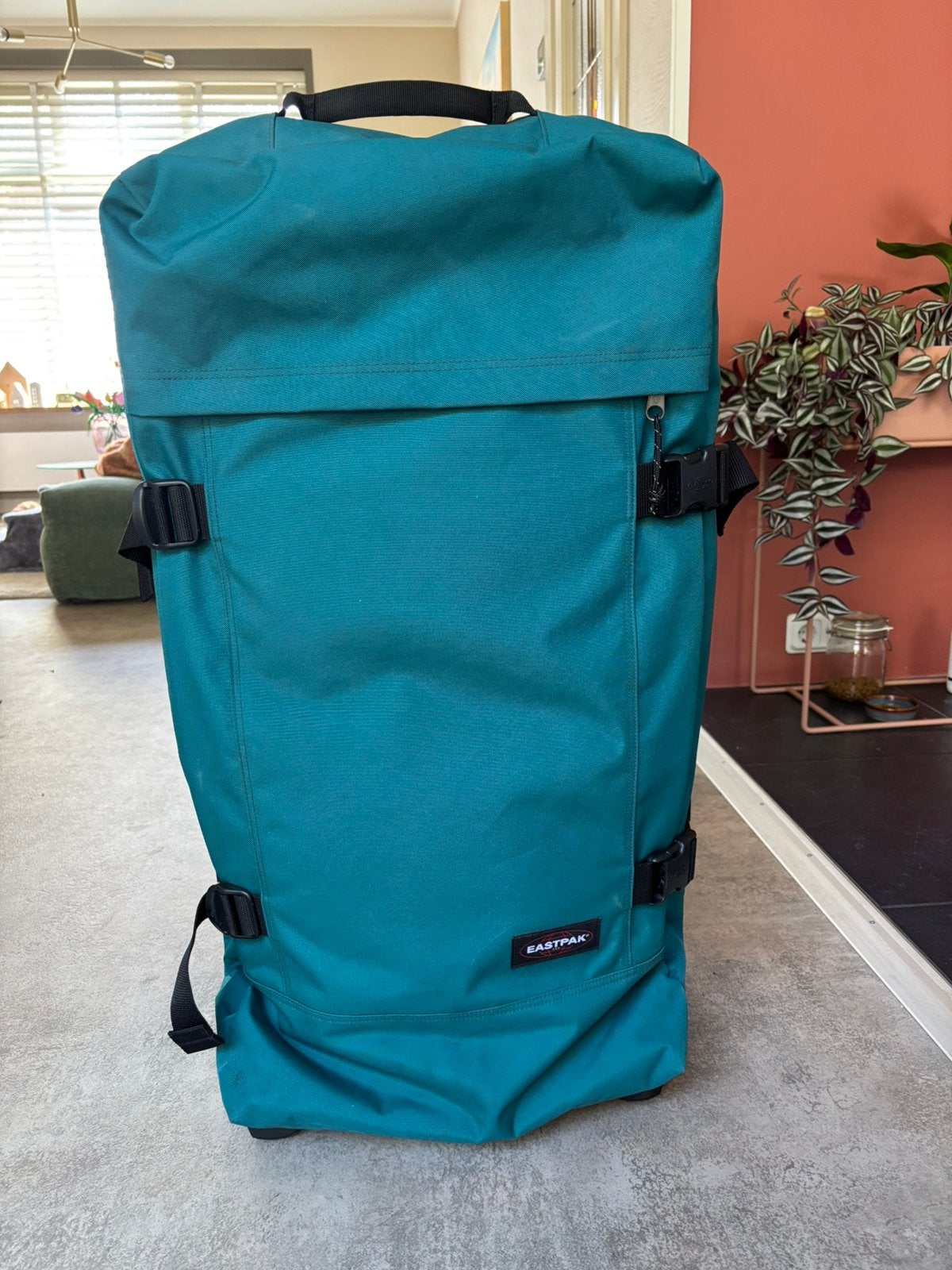 Eastpak Transverz reistas / reiskoffer maat L, peacock green, Sieraden, Tassen en Uiterlijk, 40 tot 60 cm, 30 cm of meer, Gebruikt