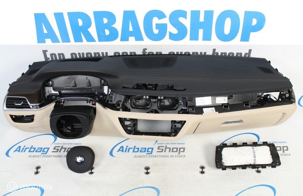 Airbag set Dashboard M leer beige stiksel HUD BMW 7 G11 G12