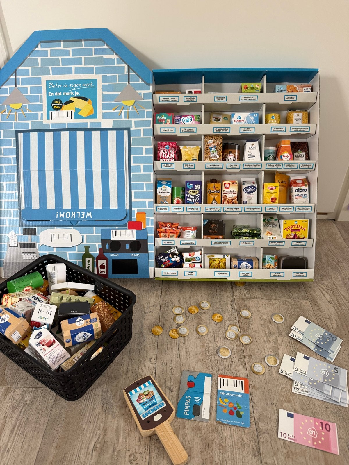 Albert Heijn Mini Supermarkt met veel boodschappen, Ophalen, Zo goed als nieuw, Jongen of Meisje