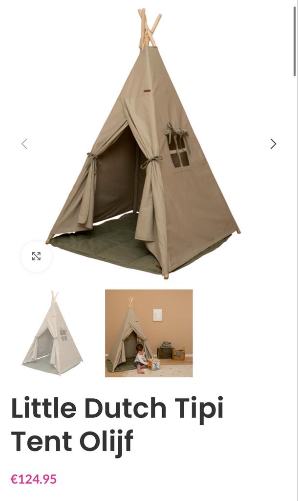 Little Dutch Tipi Tent Olijf - Speeltent voor Kinderen, Ophalen of Verzenden, Gebruikt