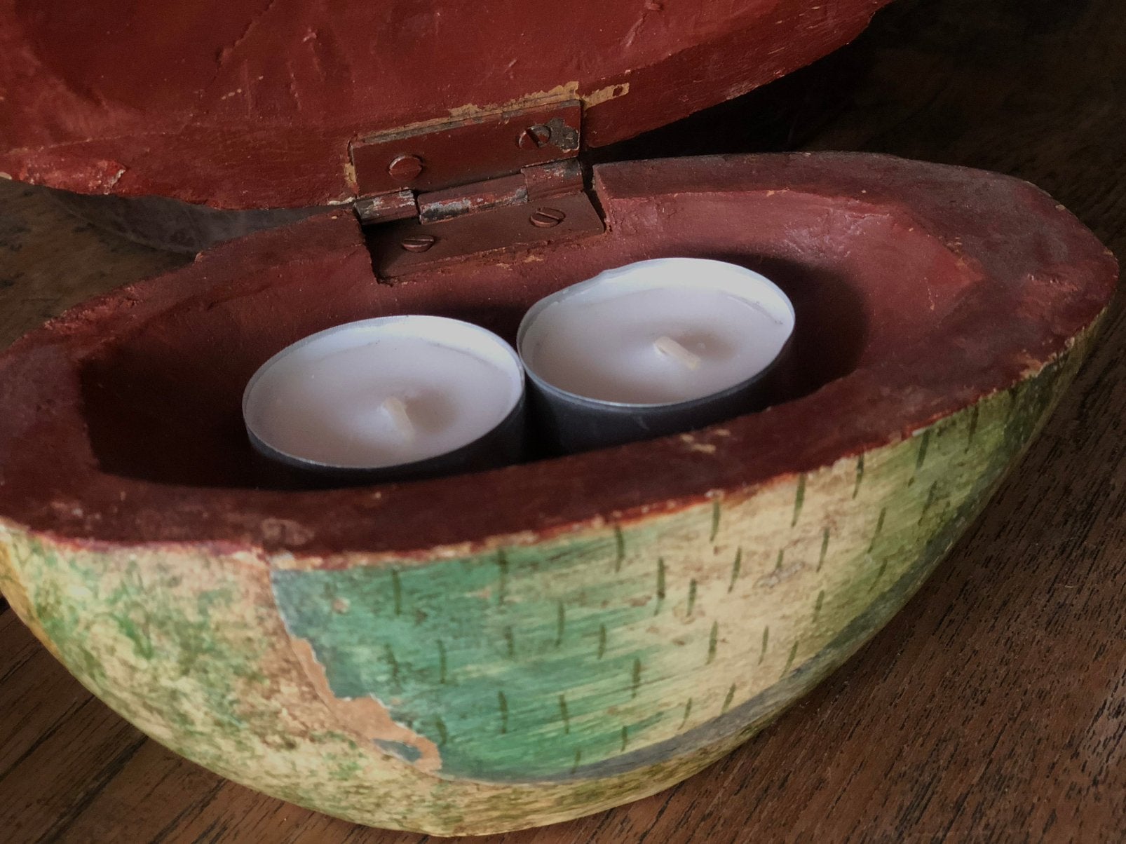 Oude houten eend (opbergvakje) brocante sober sleets, Ophalen of Verzenden