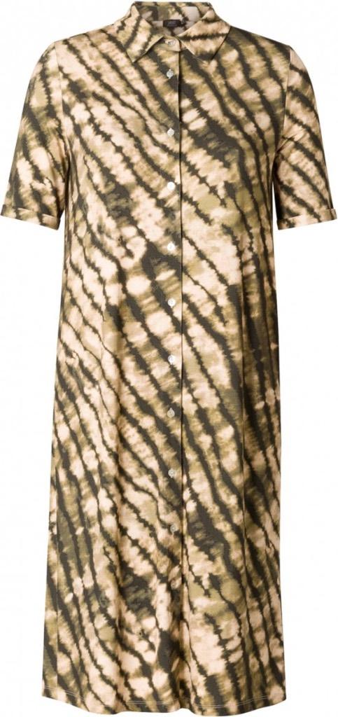 Jurk, blousejurk Yesta (Yest) mt. 46 kaki/beige, Overige kleuren, Maat 46/48 (XL) of groter, Ophalen of Verzenden, Zo goed als nieuw