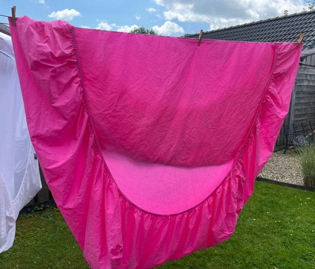 Hoeslaken 140x200 HEMA roze, Ophalen, Hoeslaken of Sloop, Katoen, Tweepersoons