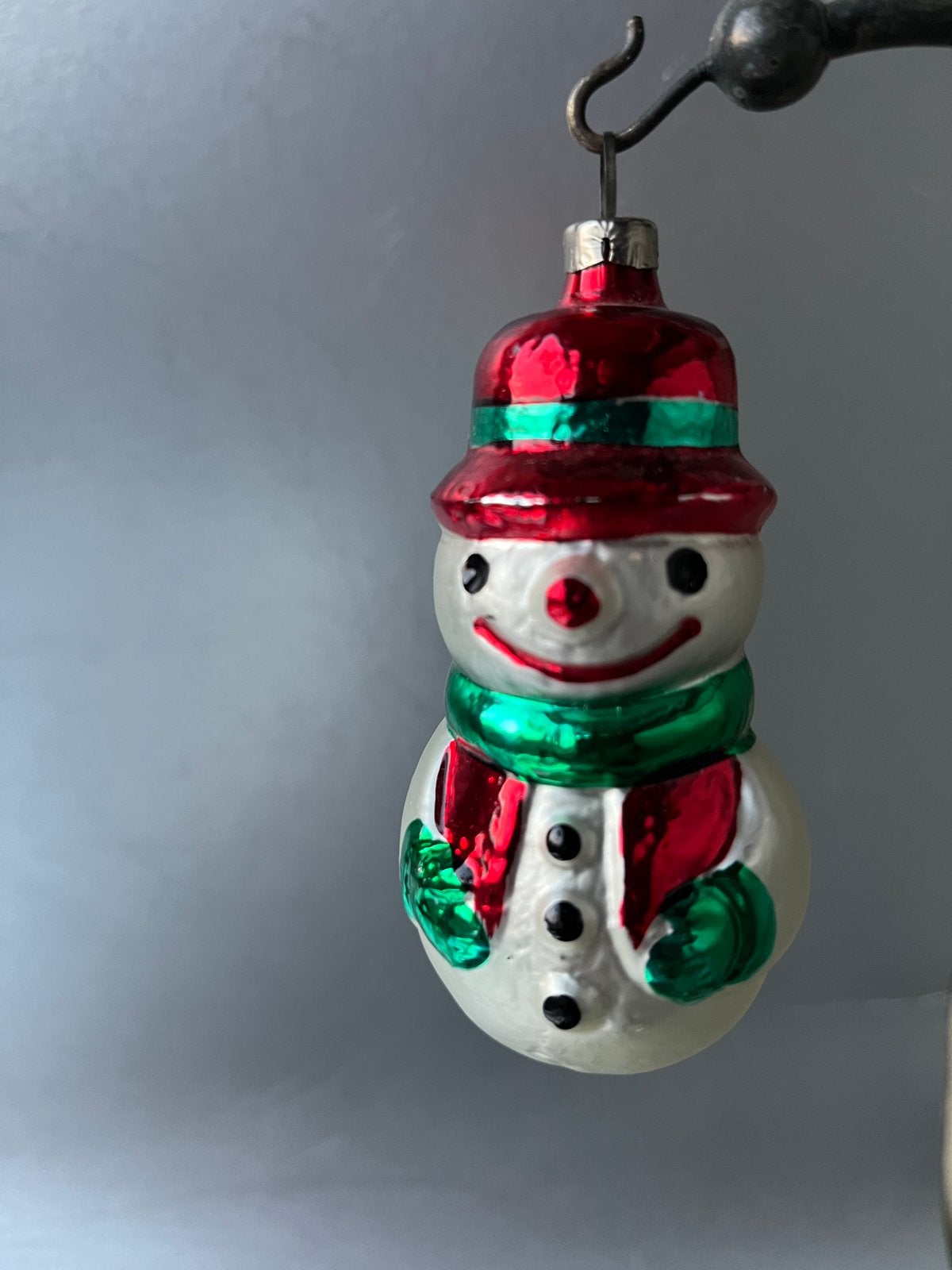 Leuke glazen sneeuwpop kerstbal (nr. 80), Gebruikt, ., Ophalen of Verzenden, .