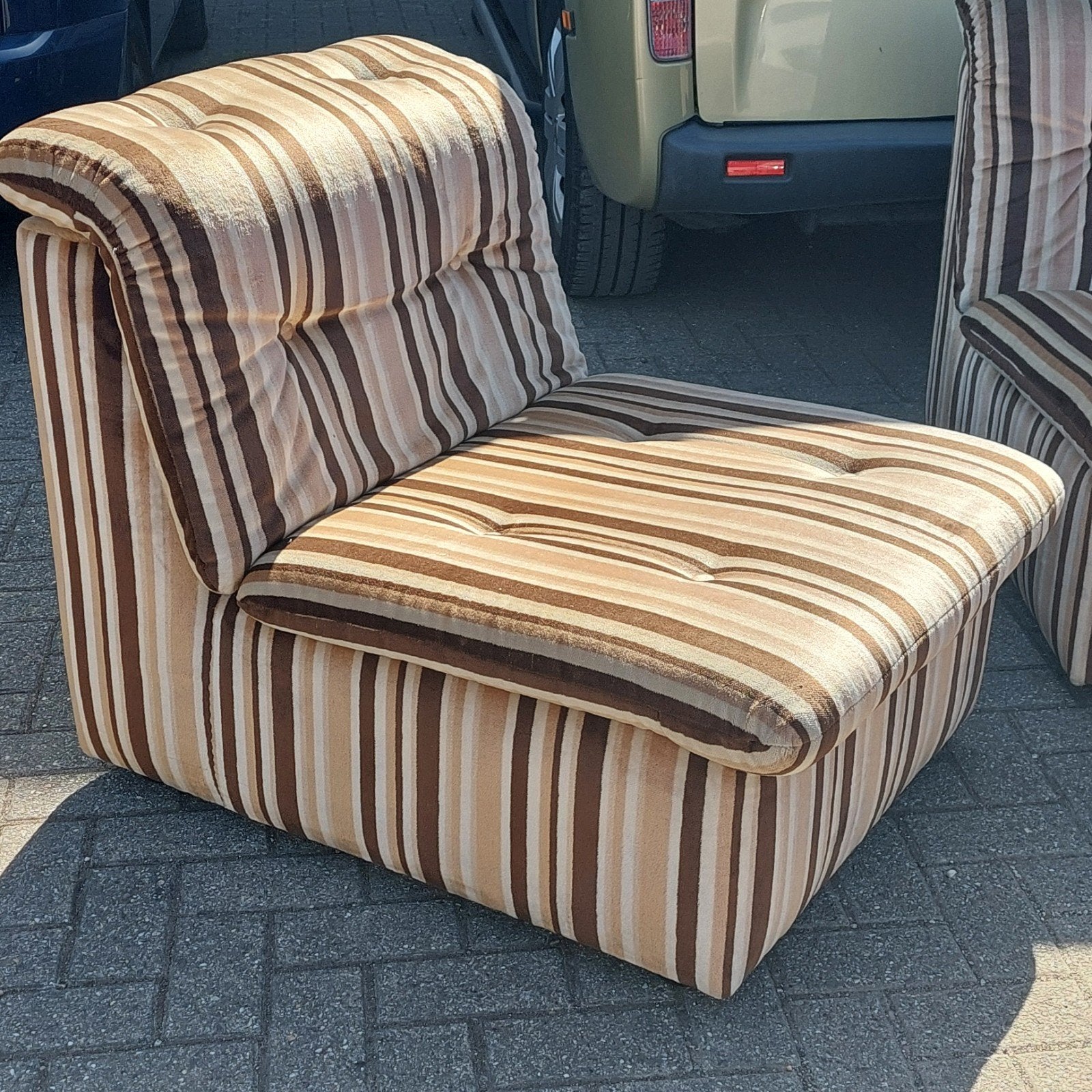 Lucky Vintage loungers modulair zitelement fauteuil, ., Vintage, 75 tot 100 cm, Ophalen of Verzenden