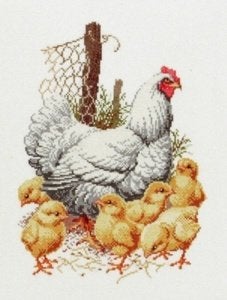 Borduurpakket Kip met kuikens 235331, ., Nieuw, Ophalen of Verzenden, .