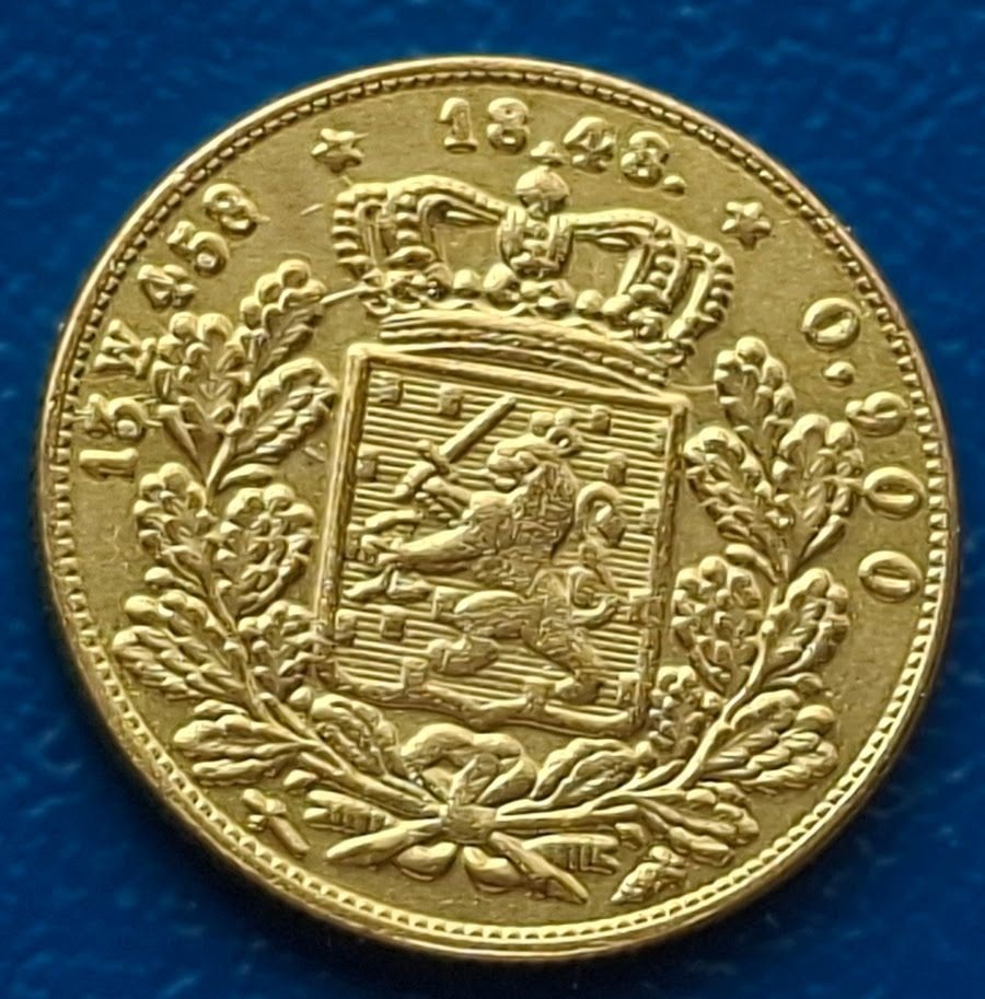 20 gulden 1848 Willem II - Negotiepenning replica, Verzenden, Overige materialen, Nederland