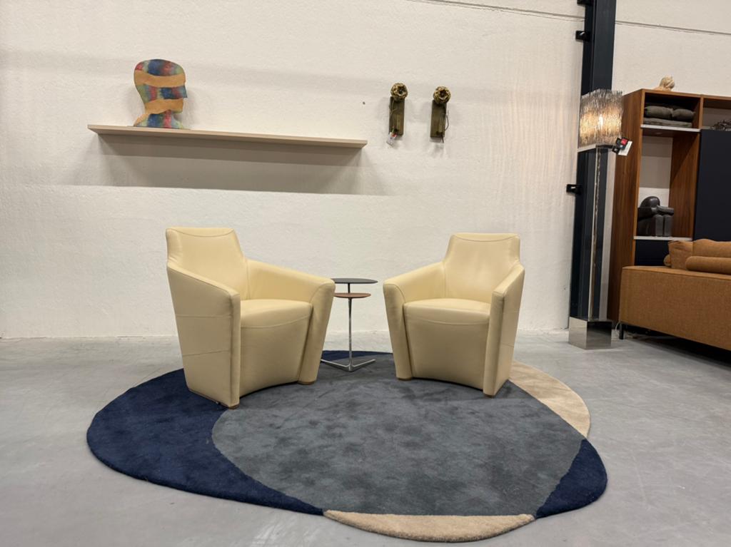 2 als nieuw Leolux Fiji Fauteuils senso leer Design stoel, Huis en Inrichting, Leolux, Leer, Ophalen of Verzenden, Zo goed als nieuw