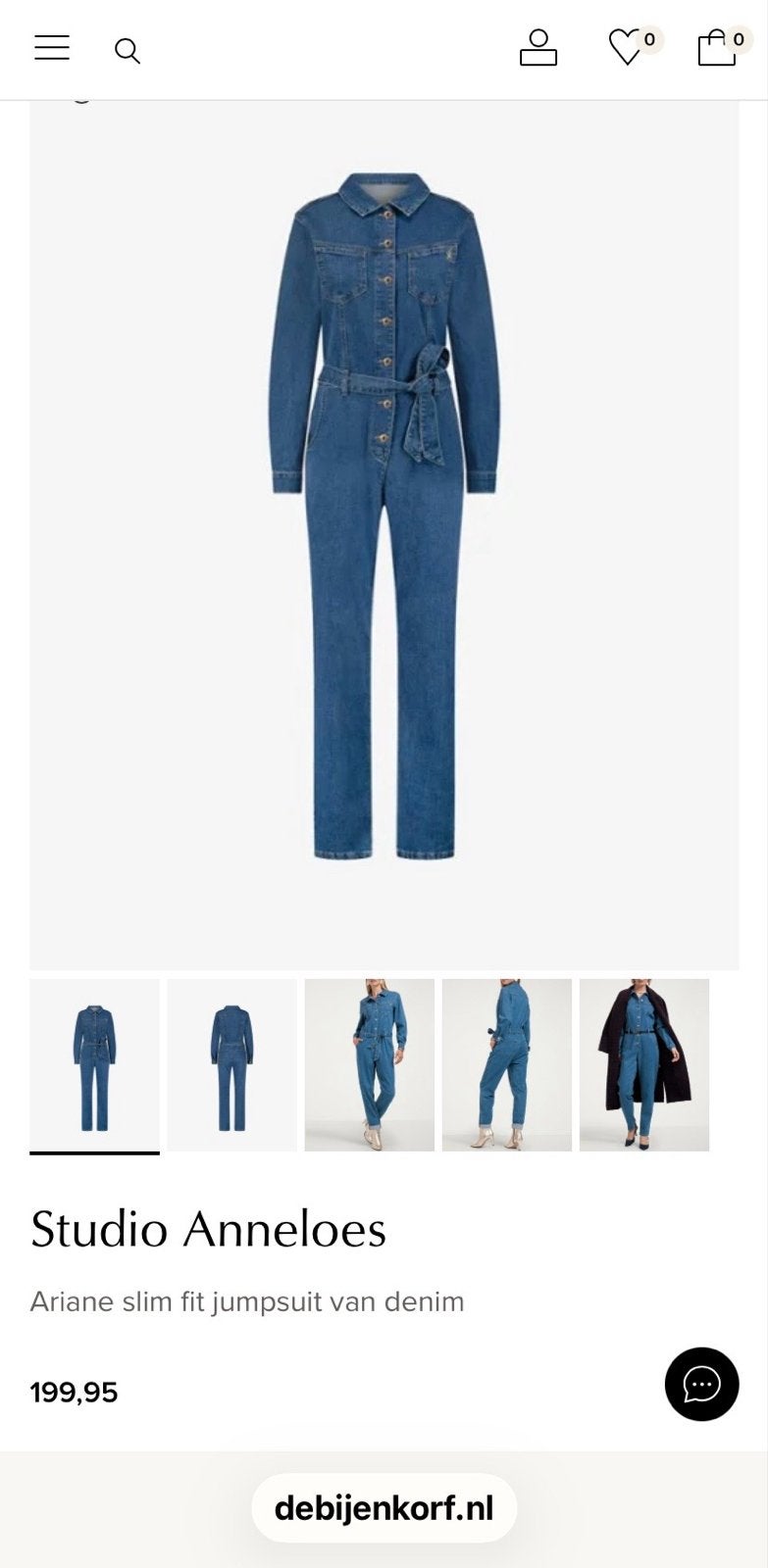 Studio Anneloes Ariane jeans jumpsuit maat S, Ophalen of Verzenden, Zo goed als nieuw, Maat 36 (S), Blauw