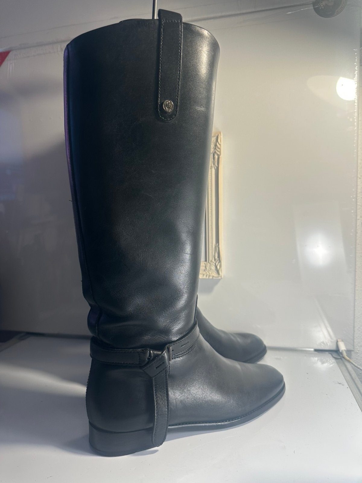 Mint Massimo Dutti Black Leather Riding Boots EU 37 Italy, Hoge laarzen, Zwart, Ophalen of Verzenden, Zo goed als nieuw