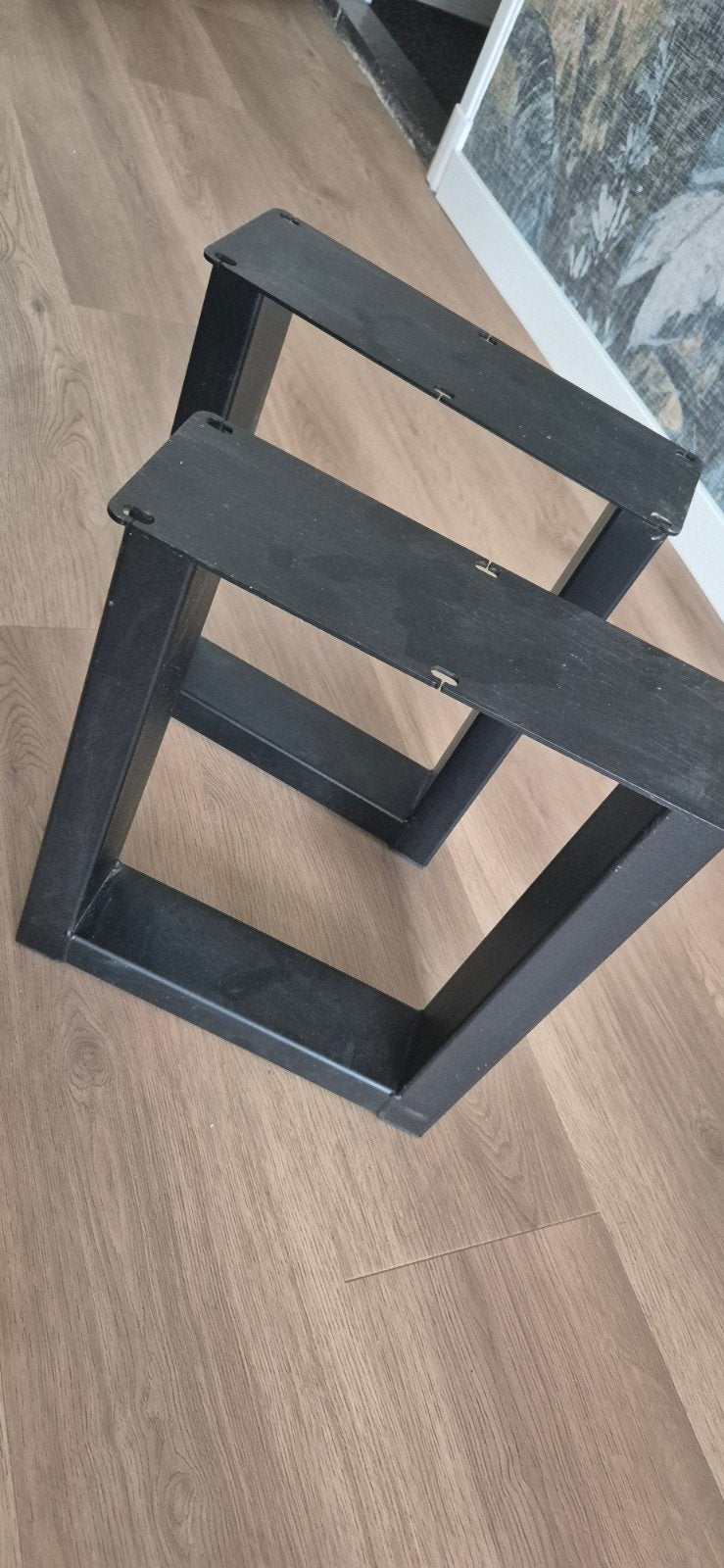 Zwarte metalen tafelpoot, poten voor bankje/salontafel,, Tafelpoot, Minder dan 50 cm, Minder dan 50 cm, Ophalen of Verzenden