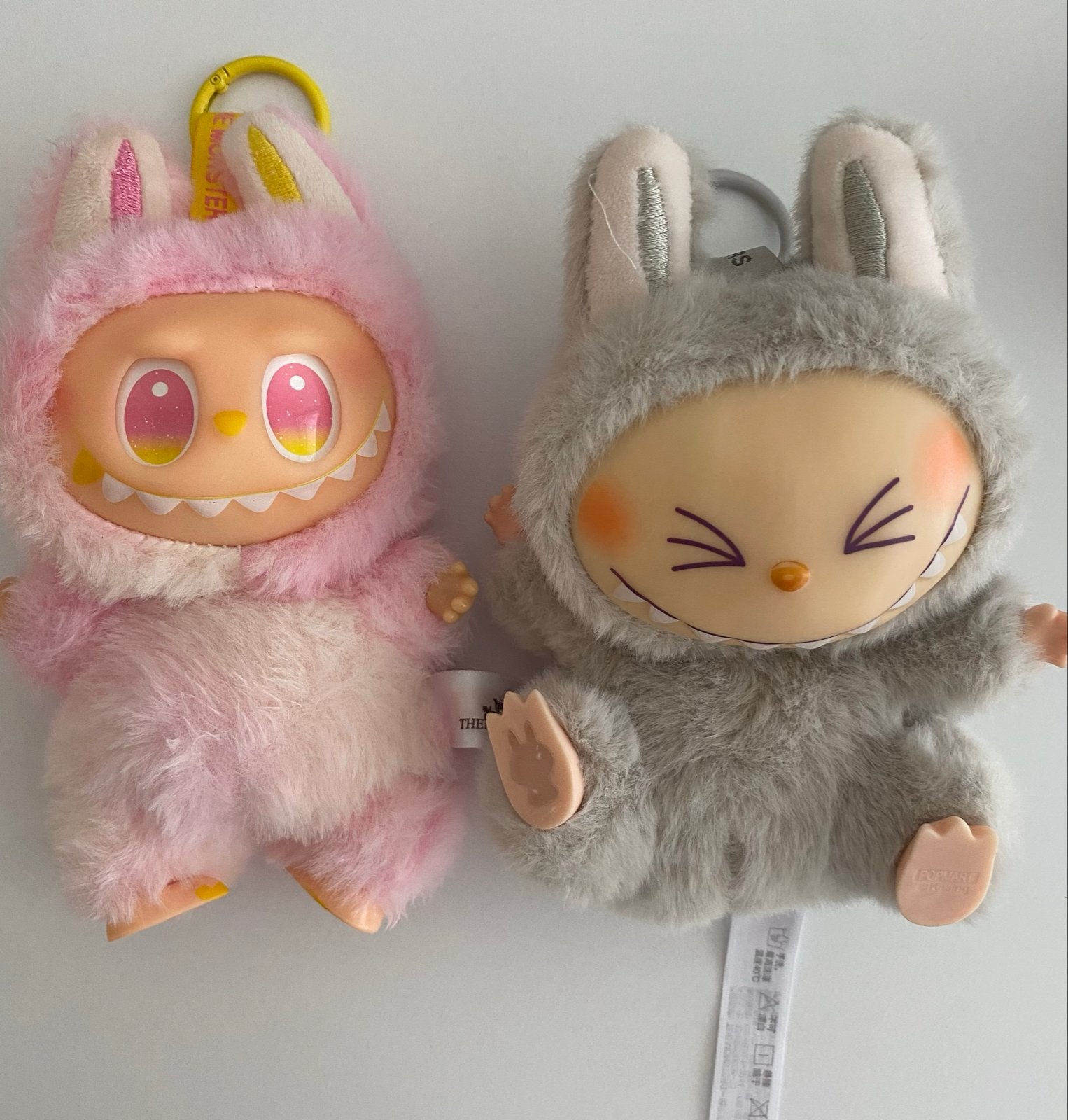 Labubu The Monsters knuffels Dada (roze) en Hehe (grijs), Ophalen of Verzenden, Zo goed als nieuw