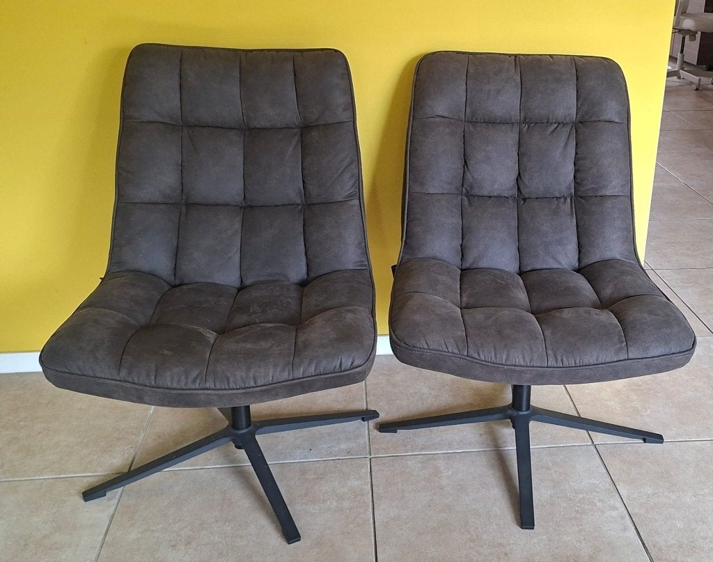 2x draaibare stoere fauteuil met relaxte zit, Huis en Inrichting, Fauteuils, 75 tot 100 cm, Zo goed als nieuw, Stof, 50 tot 75 cm