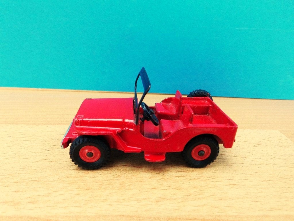 Dinky Toys # 405 rode Universal Jeep zie bijzonderheden, Ophalen of Verzenden, Gebruikt, Overige typen, Dinky Toys