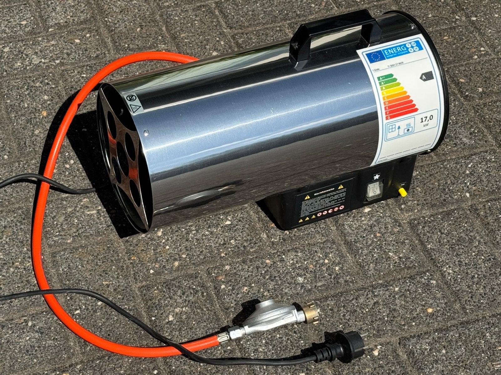 Güde GGH 17 INOX gasverwarming 17 kw, 30 tot 80 cm, Gebruikt, A, Kachel