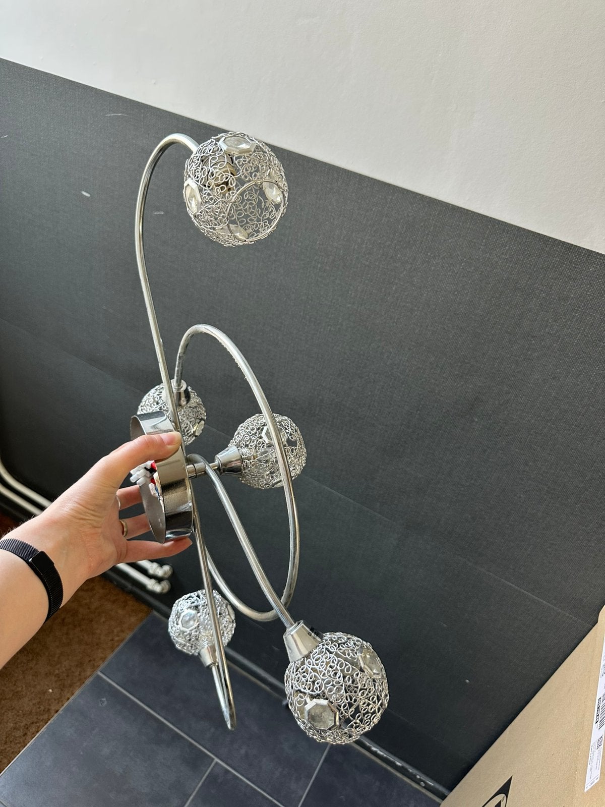 Plafond lamp met spotjes, Ophalen, Gebruikt, Metaal