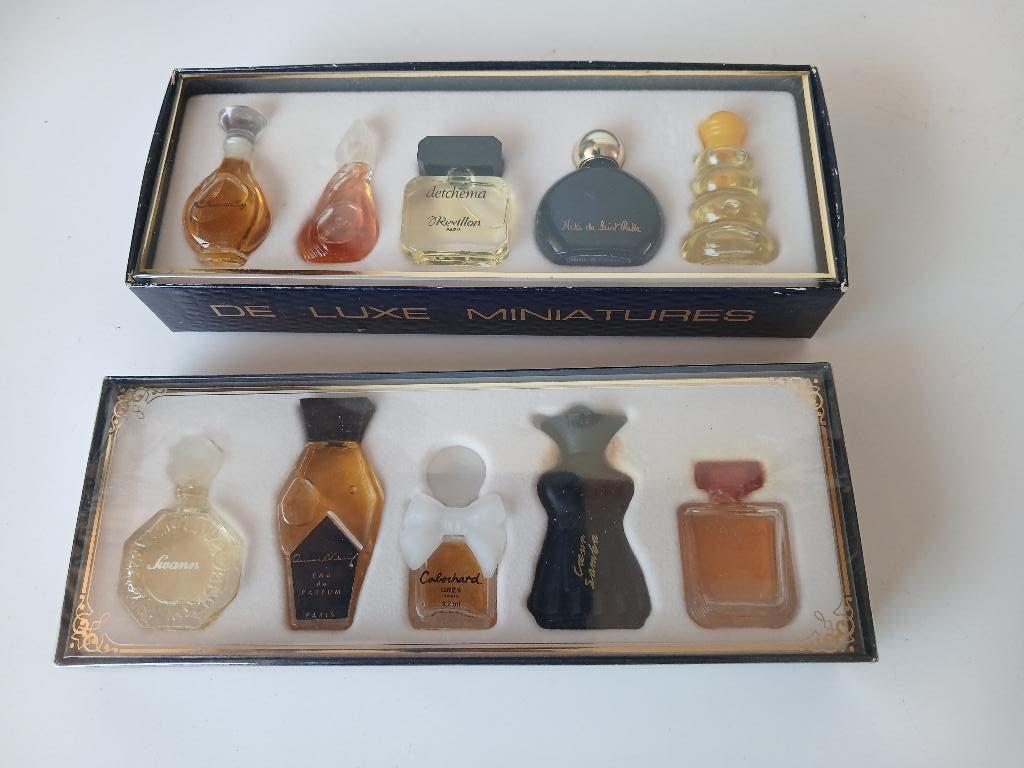 2 coffrets  " de luxe Miniatures " 5 miniaturen per coffret, Verzamelen, Parfumverzamelingen, Verzenden, Nieuw, Miniatuur, Gevuld