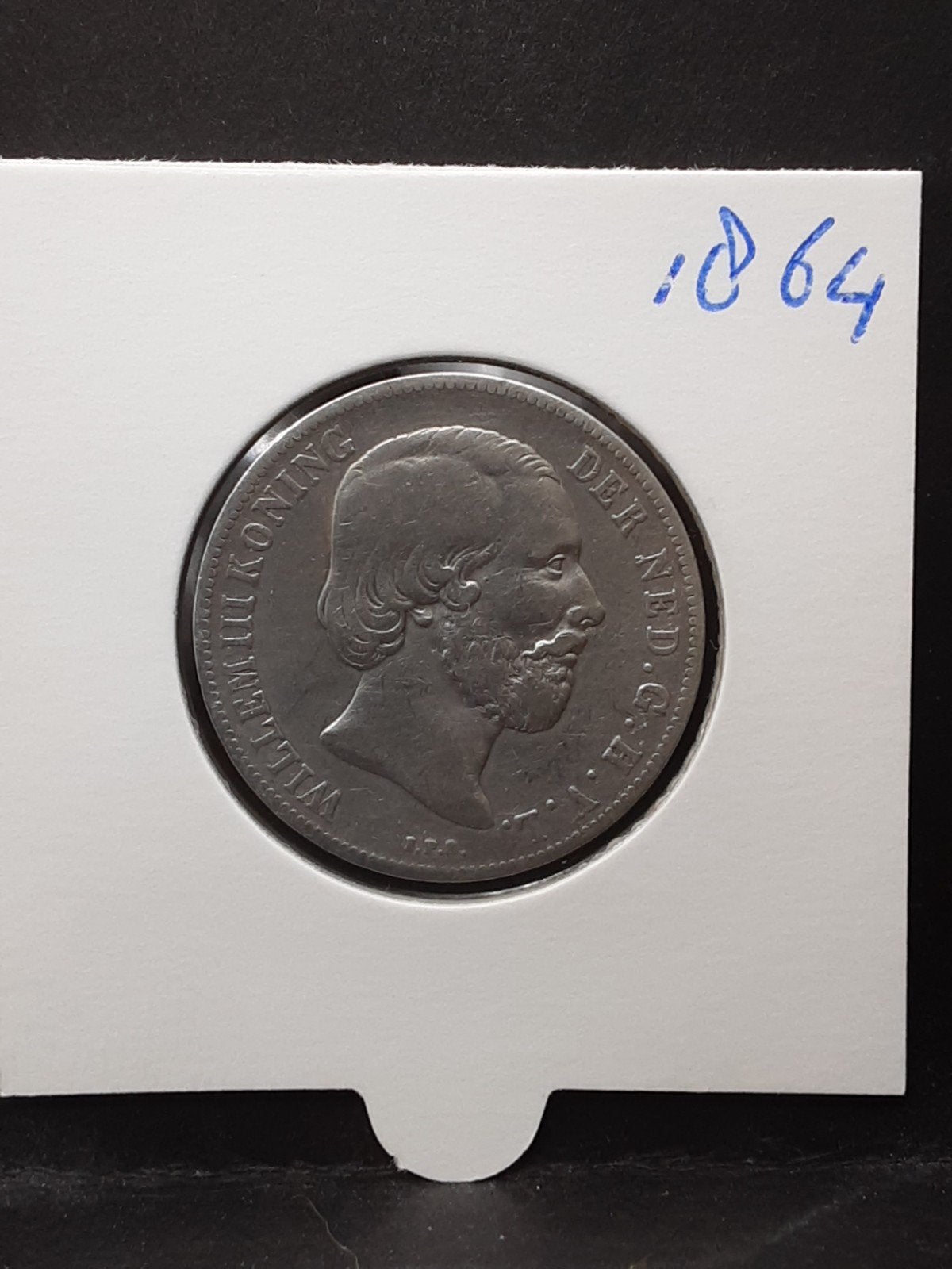 1 gulden 1864 koning Willem III, Postzegels en Munten, Munten | Nederland, 1 gulden, Koning Willem III, Verzenden, Zilver
