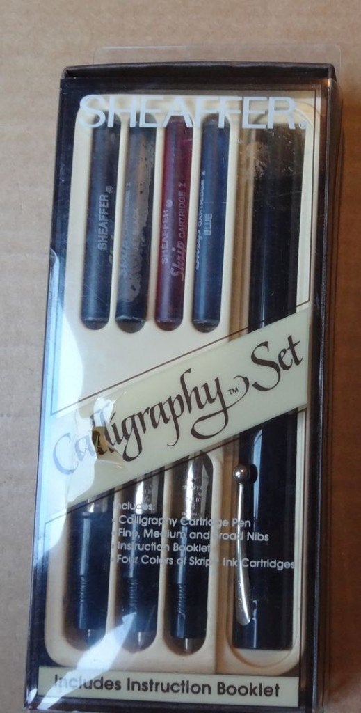 CALLIGRAPHY SET kalligrafeerset SHEAFFER met 3 pennen, Ophalen of Verzenden, Gebruikt