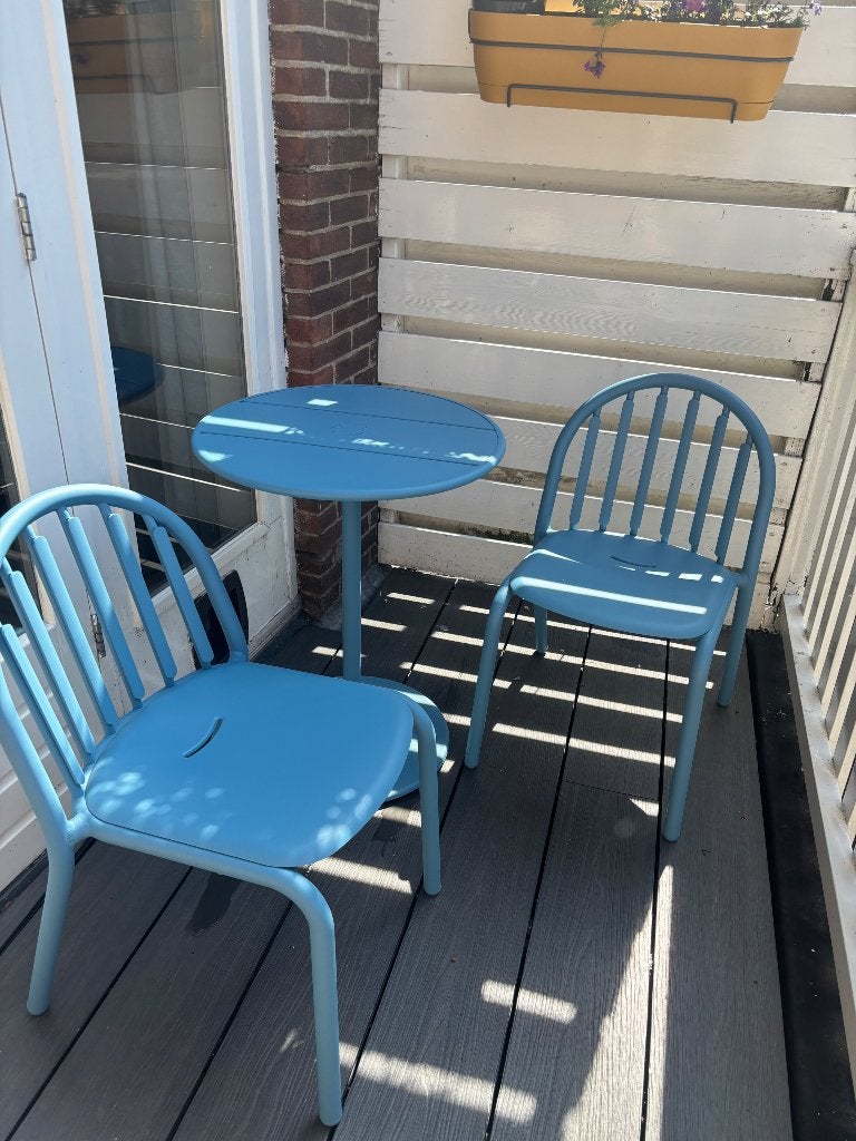Fatboy Fred’s Bistreau set wave blue ZGAN, Ophalen, Zo goed als nieuw, Rond, Aluminium