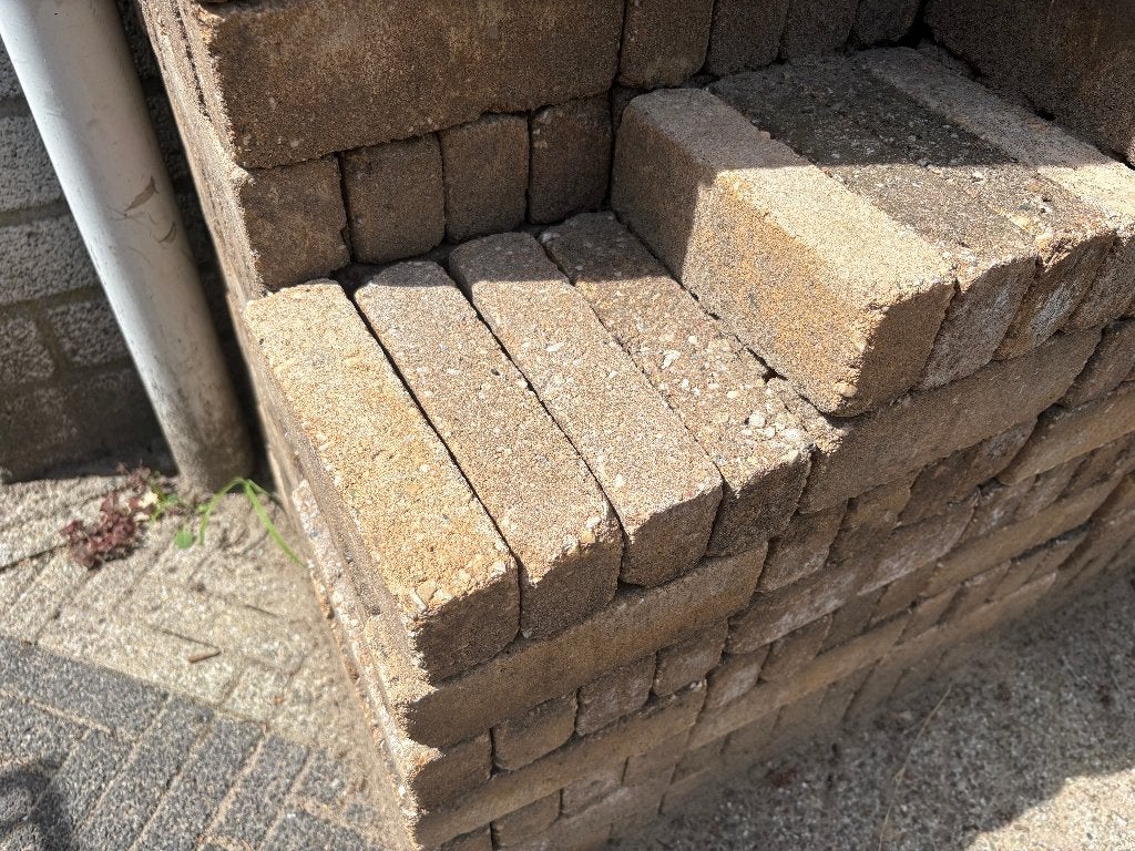 klinkers geelgrijs, Ophalen, Gebruikt, Beton, Klinkers