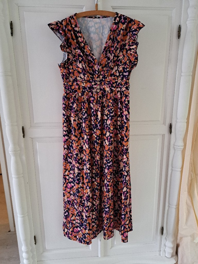 bedrukte jurk (Shein), Kleding | Dames, Maat 38/40 (M), Meerkleurig, Ophalen of Verzenden, Zo goed als nieuw
