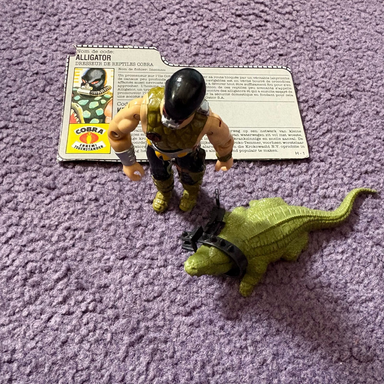 Hasbro G.I. Joe Croc Master (90% compleet) met Filecard, Ophalen of Verzenden, Gebruikt